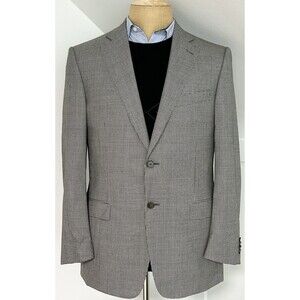 Ermenegildo Zegna 40R Blazer Traveller Black/White Gray Houndstooth Wool Italy